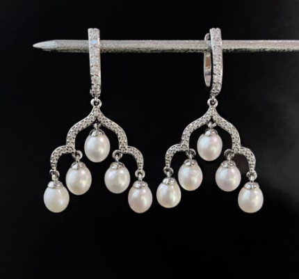 Vintage style Freshwater Pearls earings