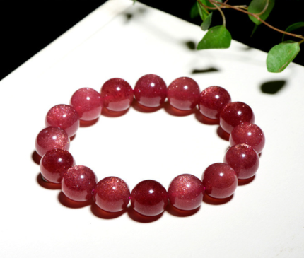 AAA+Strawberry Quartz Beaded Bracelets with full bright spot as Stars in the Galaxy